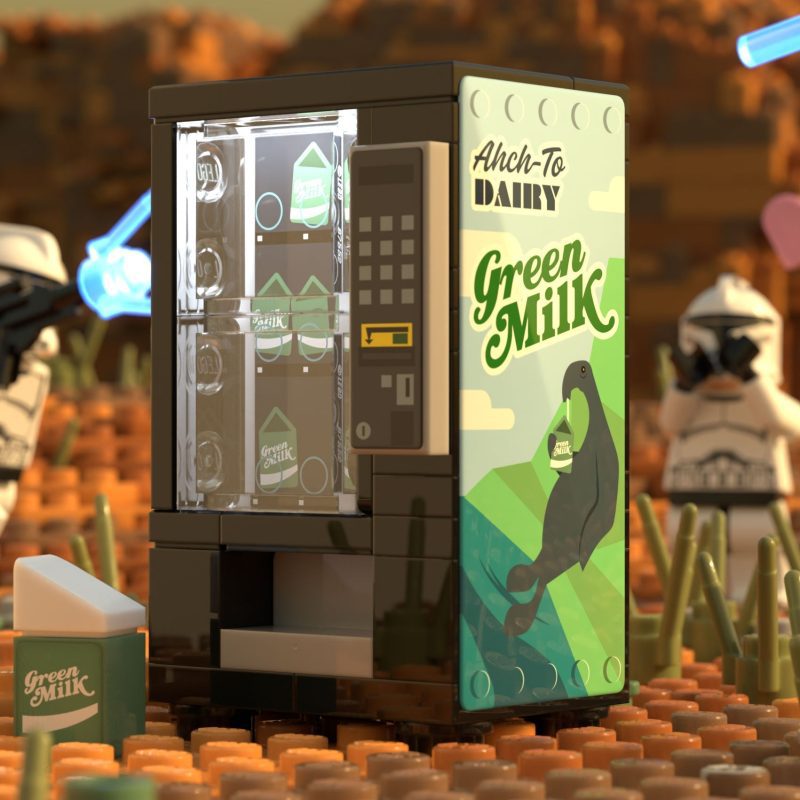 custom lego green milk vending machine2