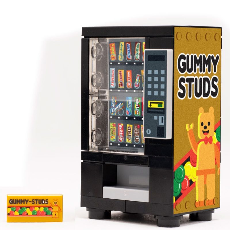 custom lego gummy studs vending machine