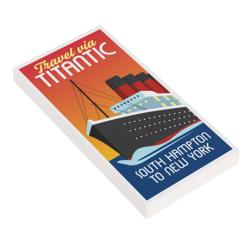 custom lego titanic travel promo poster