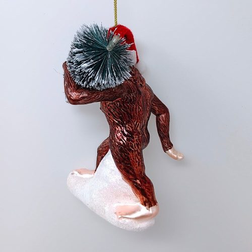 forproductHolidayForestDwellerBigfootGlassChristmasOrnament YetiandSasquatchTreeThief3