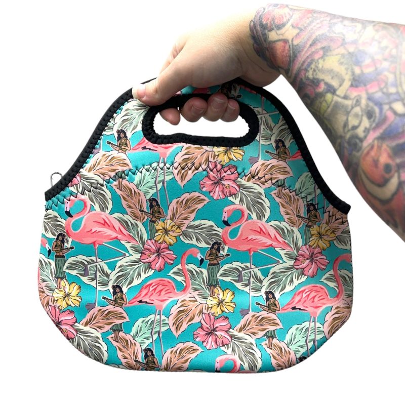 hawaiian flamingo lunch bag totedrink handlers 883806