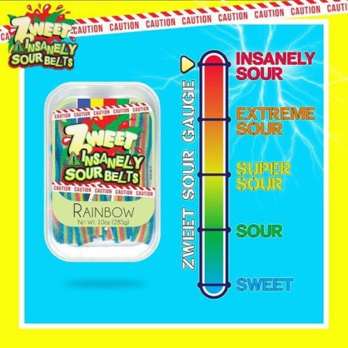 insanely sour rainbow belts zweet 10 oz 505721