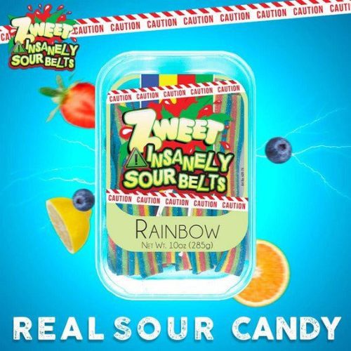 insanely sour rainbow belts zweet 10 oz 885990