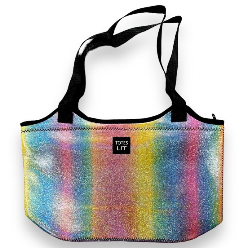 iridescent rainbow neoprene totedrink handlers 122154