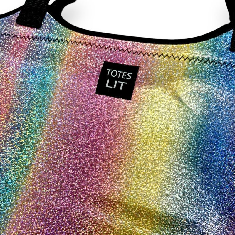 iridescent rainbow neoprene totedrink handlers 640280