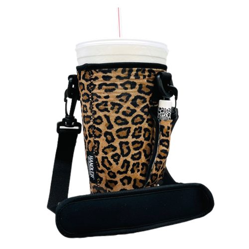 leopard 30 40oz tumbler handler with carrying strapdrink handlers 302656