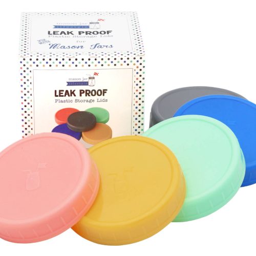 mason jar lifestyle leak proof 5 colors plastic storage lids platinum silicone liner wide mouth box 1