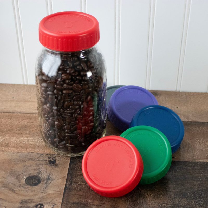 mason jar lifestyle regular mouth leak proof plastic storage lids silicone liner v2 32oz cherry red ultra violet deep blue leaf green charcoal gray