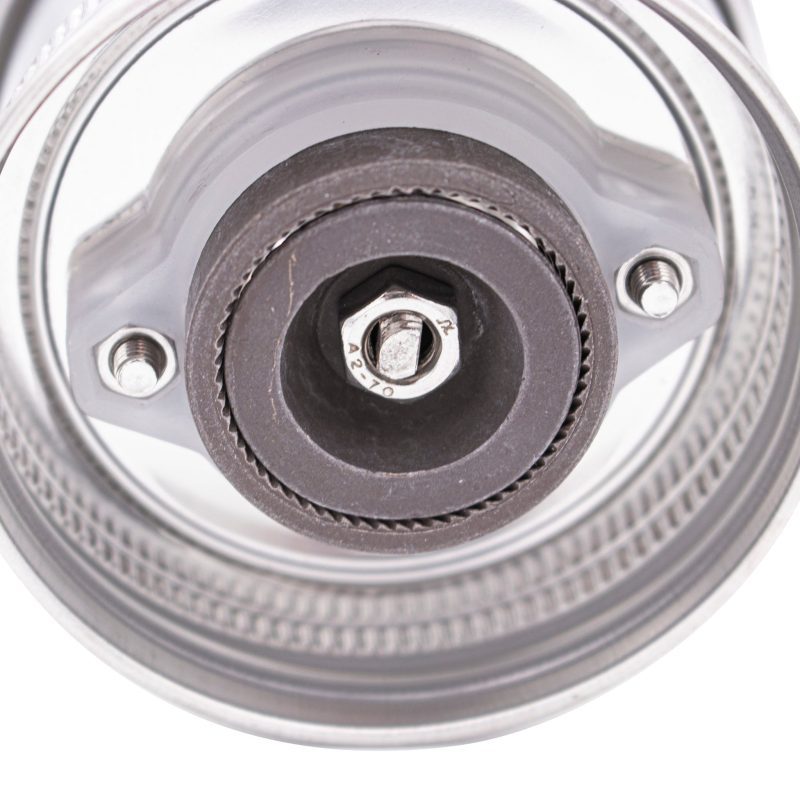 mason jar lifestyle regular mouth manual adjustable burr coffee grinder lid accessory bottom detail