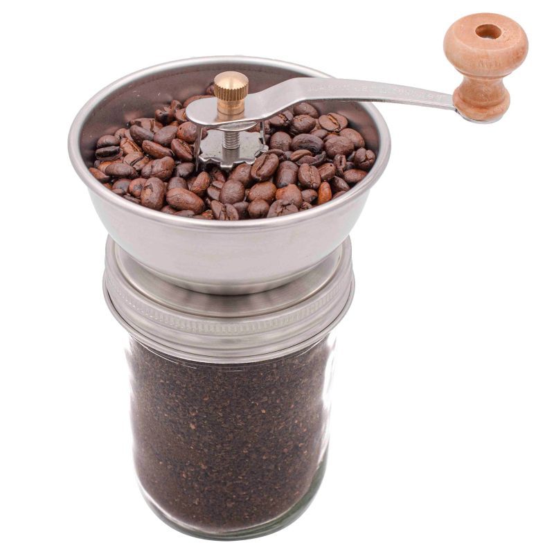 mason jar lifestyle wide mouth manual ceramic burr coffee grinder 16oz ball 2