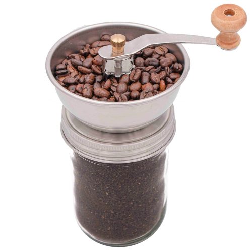 mason jar lifestyle wide mouth manual ceramic burr coffee grinder 16oz ball