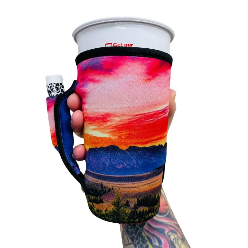 mountains 20oz large coffee tea tumbler handlerdrink handlers 910928