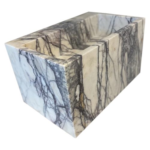 new york marble wall mount sink W16xL24xH12 honed with backsplash profile view