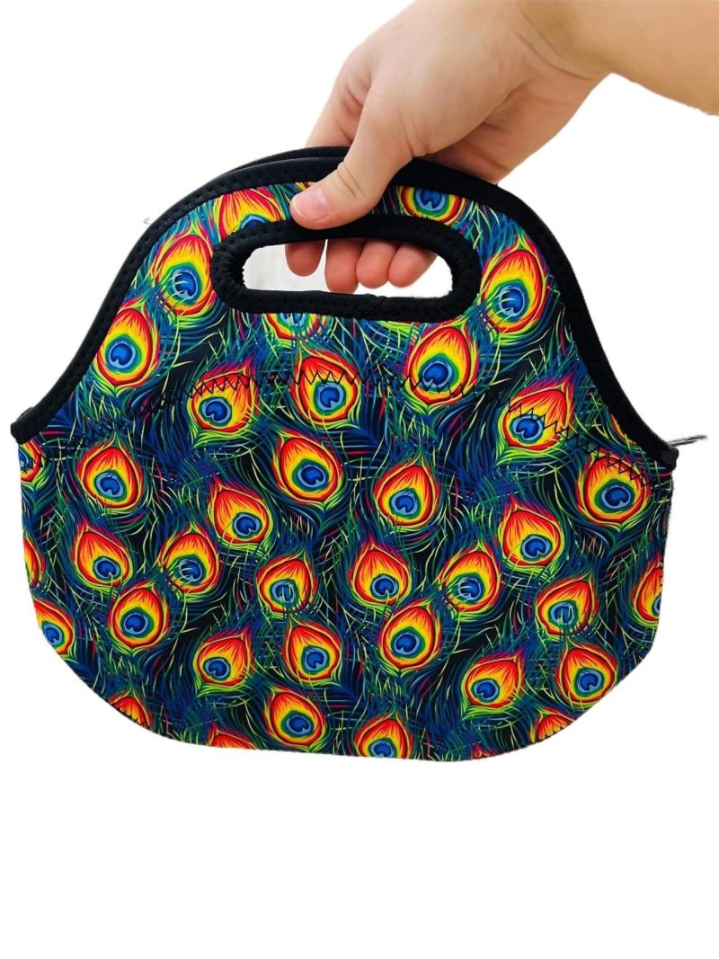 peacock feathers lunch bag totedrink handlers 574681