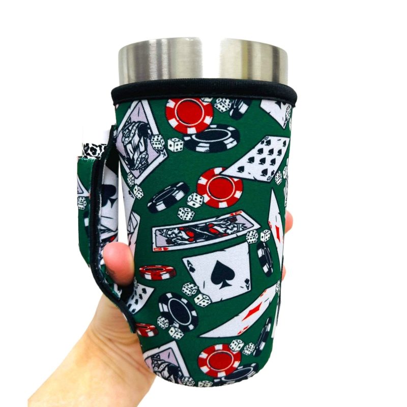 poker 20oz large coffee tea tumbler handlerdrink handlers 175190