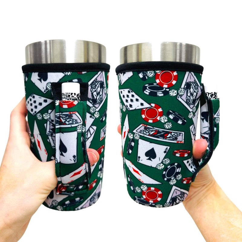 poker 20oz large coffee tea tumbler handlerdrink handlers 533358