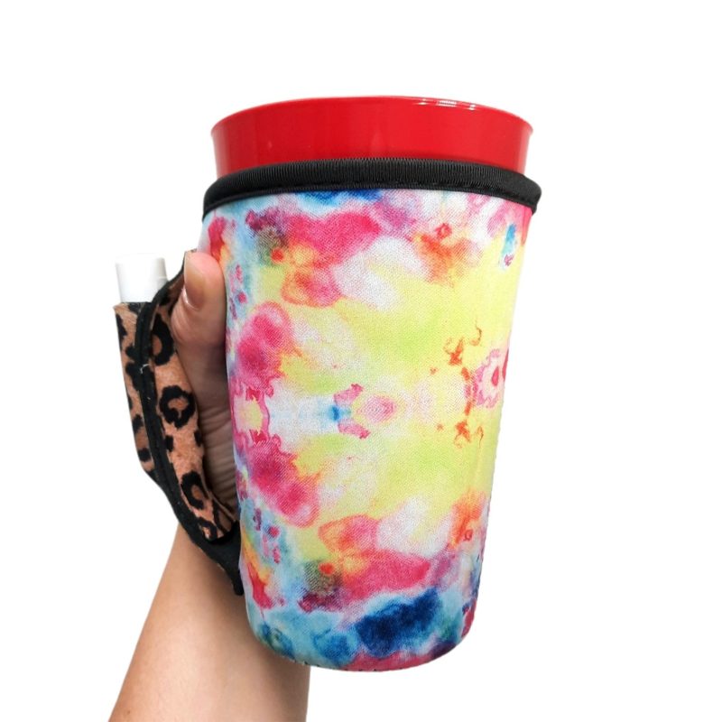 tie dye w leopard 16oz pint glass tumbler tea grande coffee medium drinks handlerdrink handlers 226805