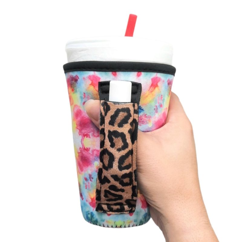 tie dye w leopard 16oz pint glass tumbler tea grande coffee medium drinks handlerdrink handlers 284778