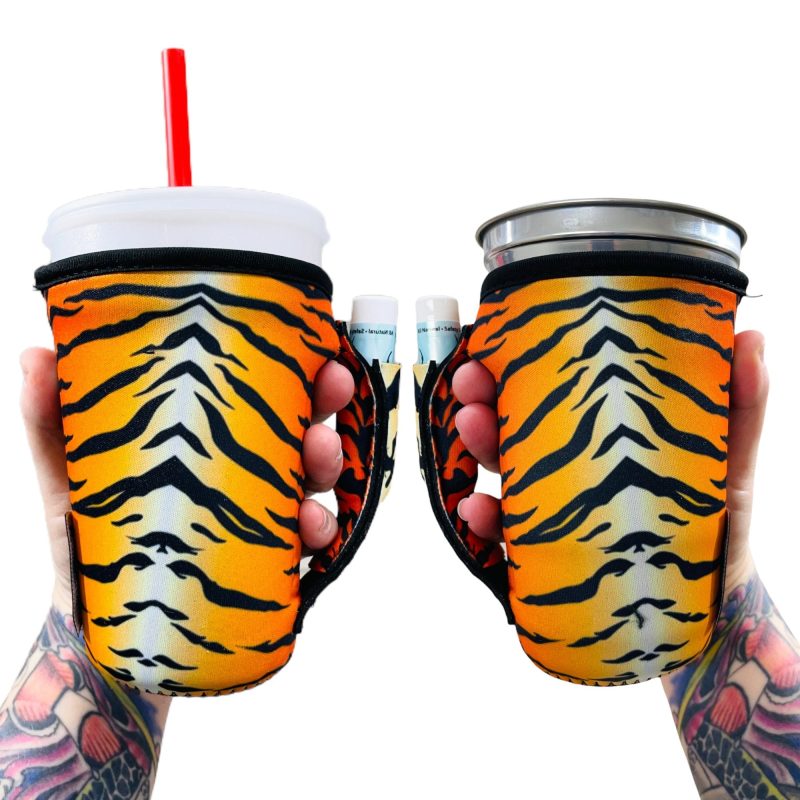 tiger stripes 16oz pint glass medium fountain drinks and tumbler handlersdrink handlers 672995