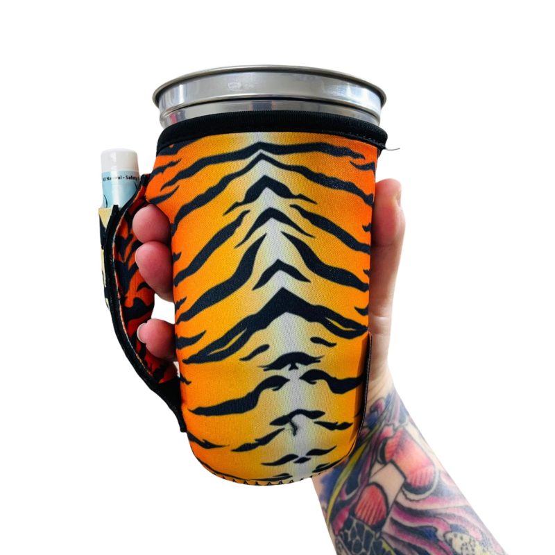 tiger stripes 16oz pint glass medium fountain drinks and tumbler handlersdrink handlers 949630