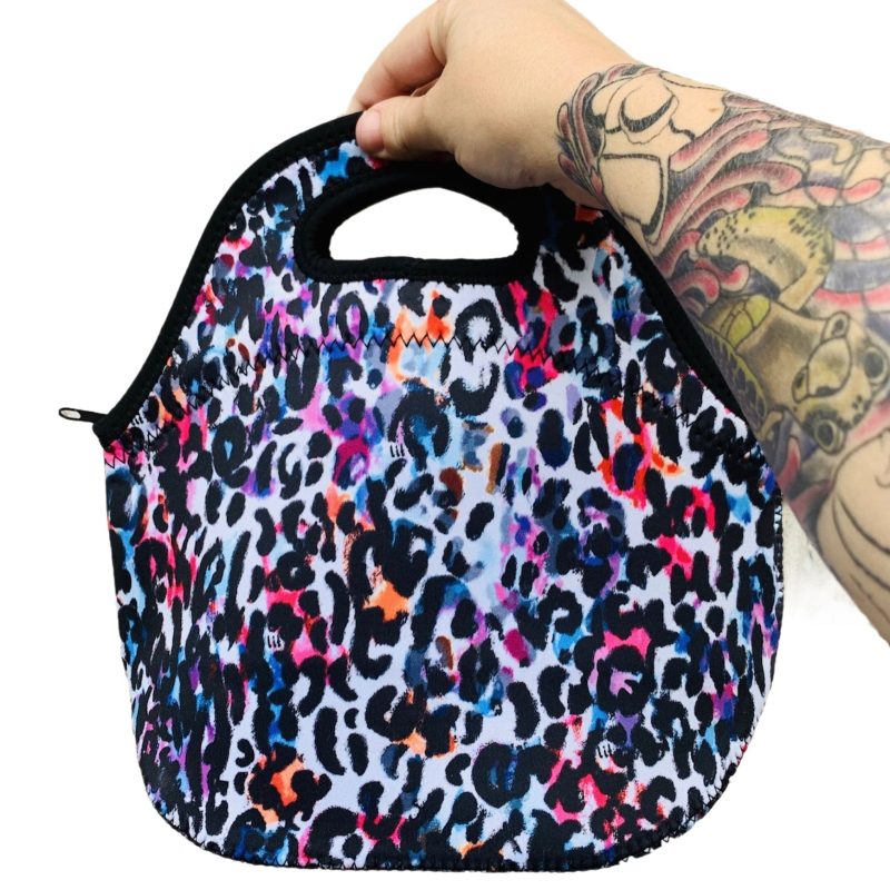 watercolor leopard lunch bag totedrink handlers 285322