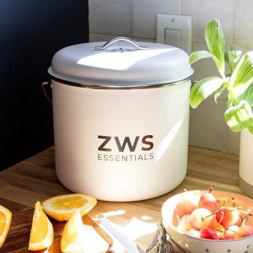 zws essentials countertop compost bin stainless steel kitchen compost bin 6 5 liter plastic free 34412328878191