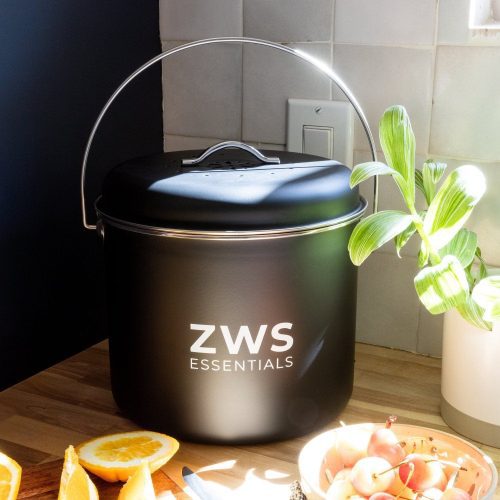 zws essentials countertop compost bin stainless steel kitchen compost bin 6 5 liter plastic free 34412329140335