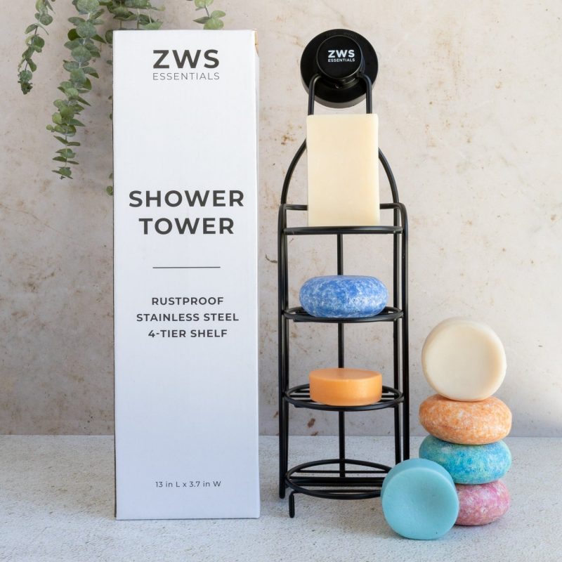 zws essentials shower tower self draining shower caddy bar soap holder for shower wall 34060461375599